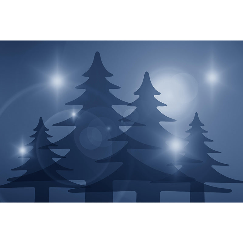 Christmas Tree Mural Contemporary Illustration for Children Room Decoration