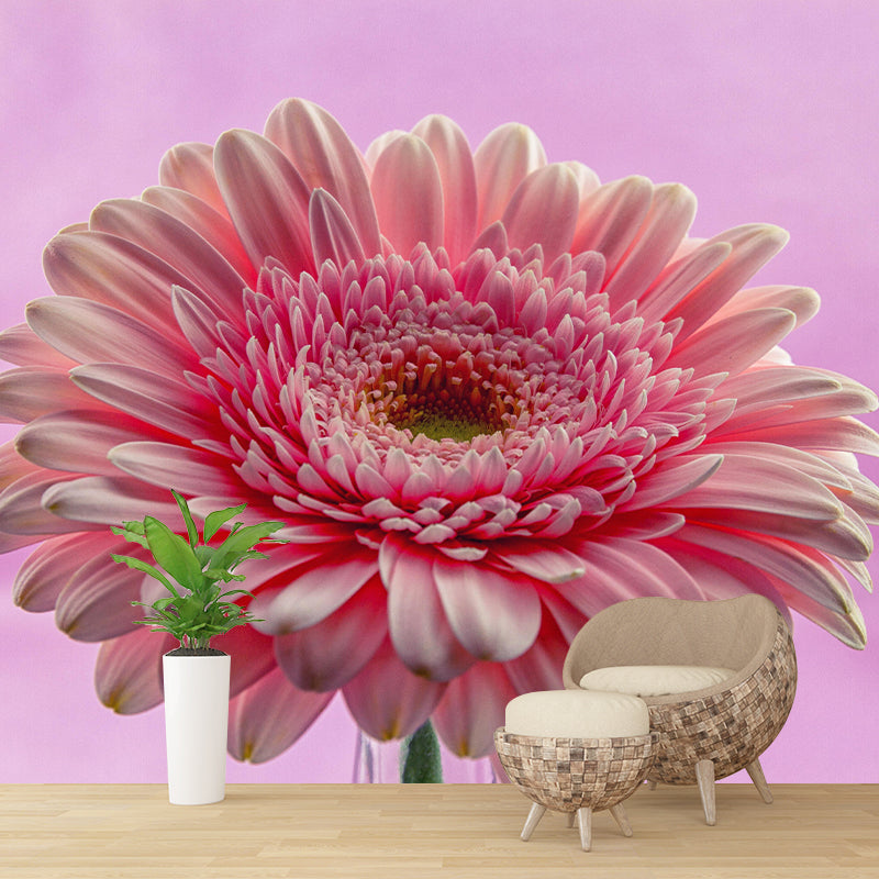 Customized Gerbera Wall Mural Horizontal Photography for Sleeping Room Decoration