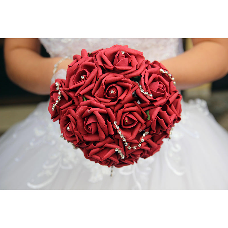 Customized Wedding Bouquet Wall Mural Horizontal Photography for Sleeping Room