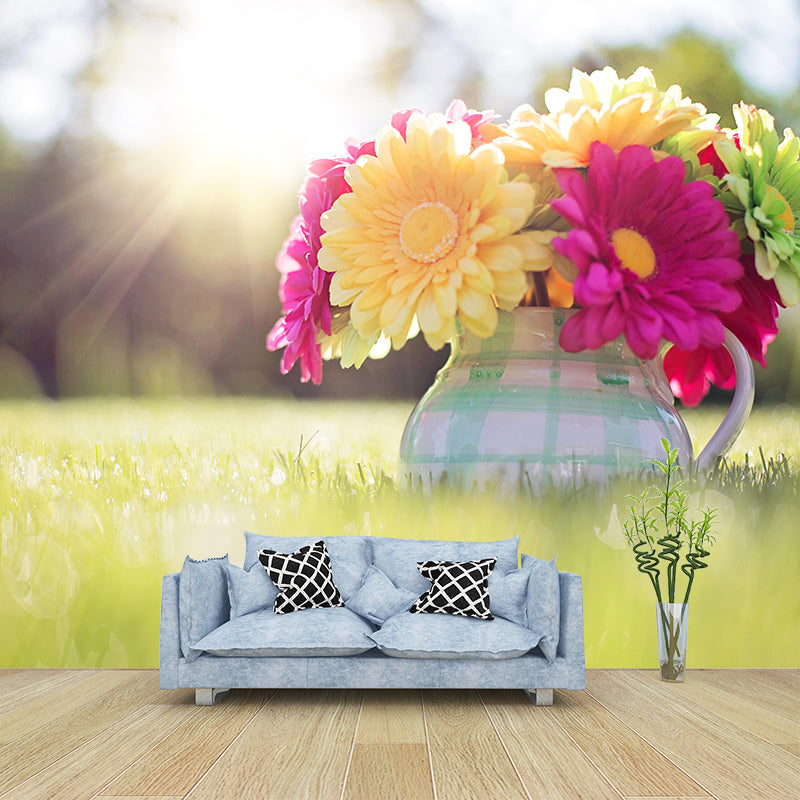Beautiful Bouquet Mural Wallpaper Environment Friendly for Living Room Decor