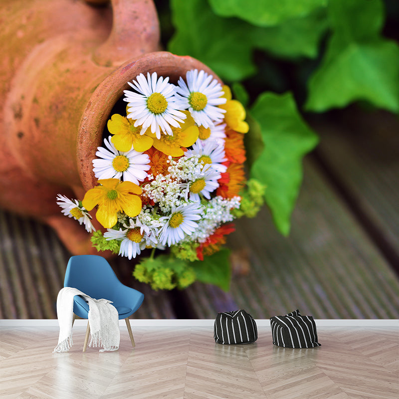 Customized Beautiful Bouquet Mural Horizontal Photography for Sleeping Room Decoration