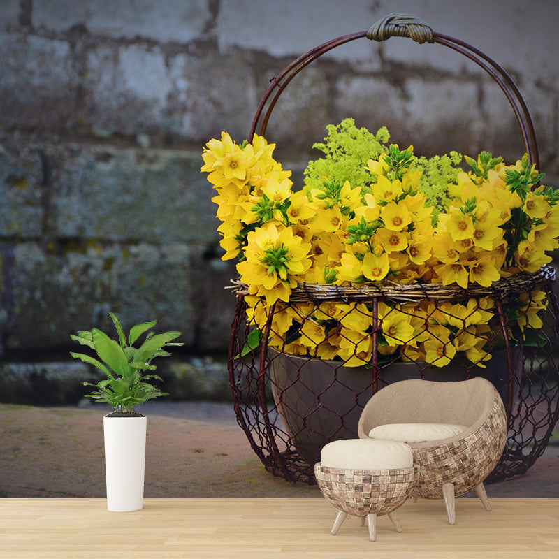 Bright Color Bouquet Mural Contemporary Photography for Living Room Decoration