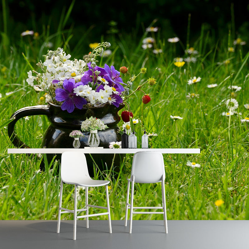 Customized Bouquet Wall Mural Horizontal Photography for Sleeping Room Decoration