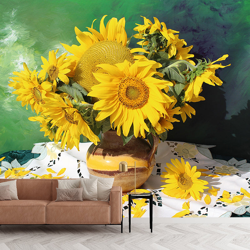 Customized Bouquet Wall Mural Horizontal Photography for Sleeping Room Decoration