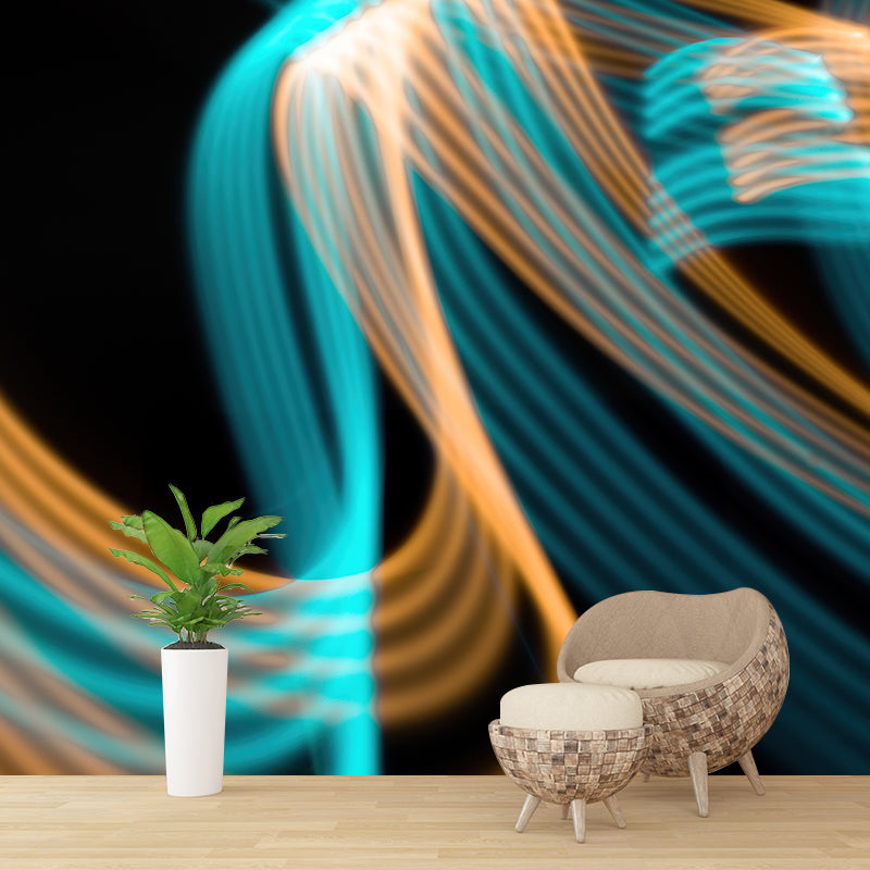 Line Abstraction Wall Covering for Home Decor, Stain Resistant, Made to Measure