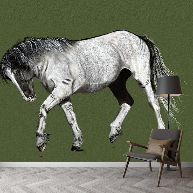 Illustration Style Horse Removable Wall Mural for Living Room Bedroom, Waterproofing