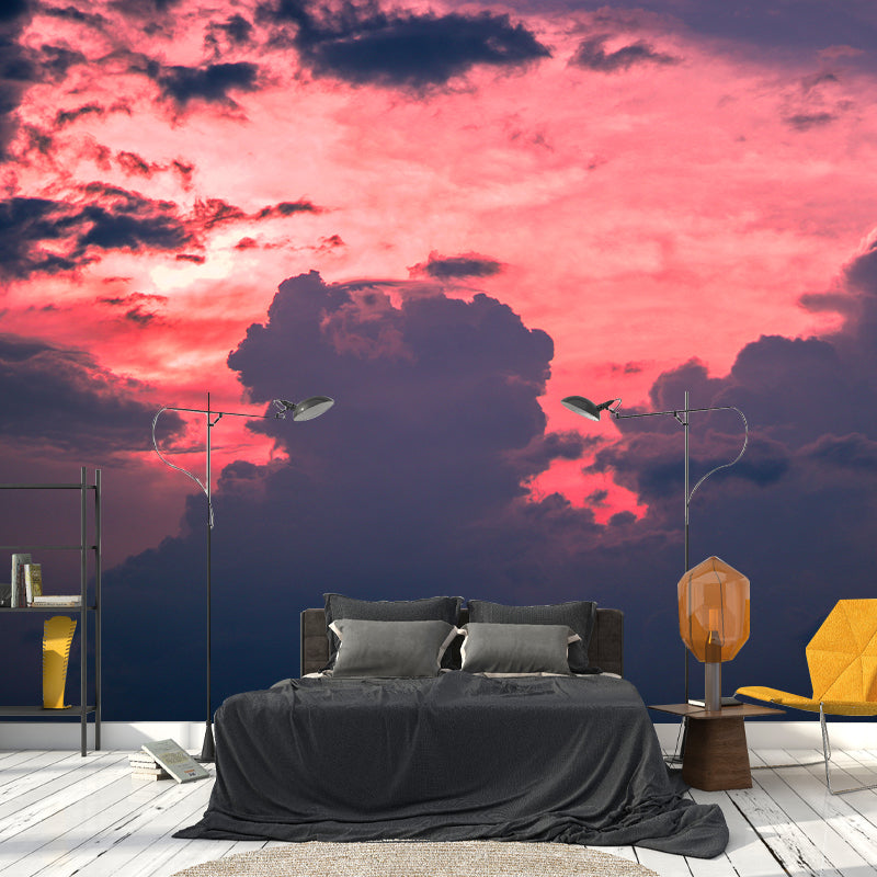 Beautiful Cloudscape Water Resistant Murals for Living Room, Customized Size Available