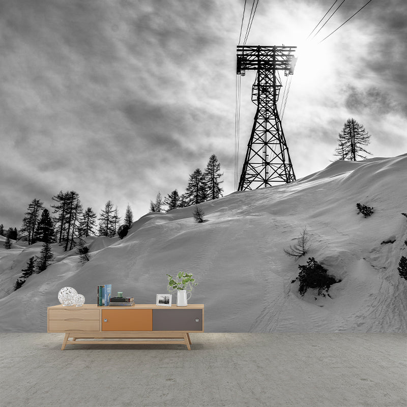 High Mountain View Mural Decal for Home Sitting Room Bedroom, Made to Measure