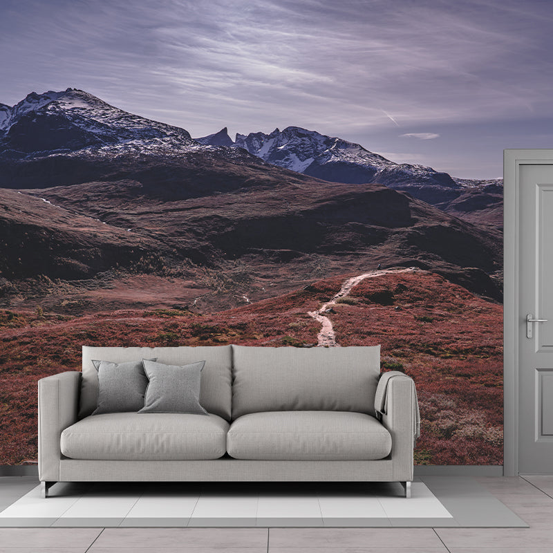 Mountain Scenery Removable Wall Mural for Sitting Room, Mildew Resistant