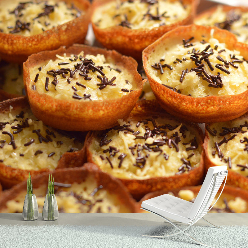 Delicious Food Mural Wallpaper for Dessert Shop Decoration, Customized Size Available