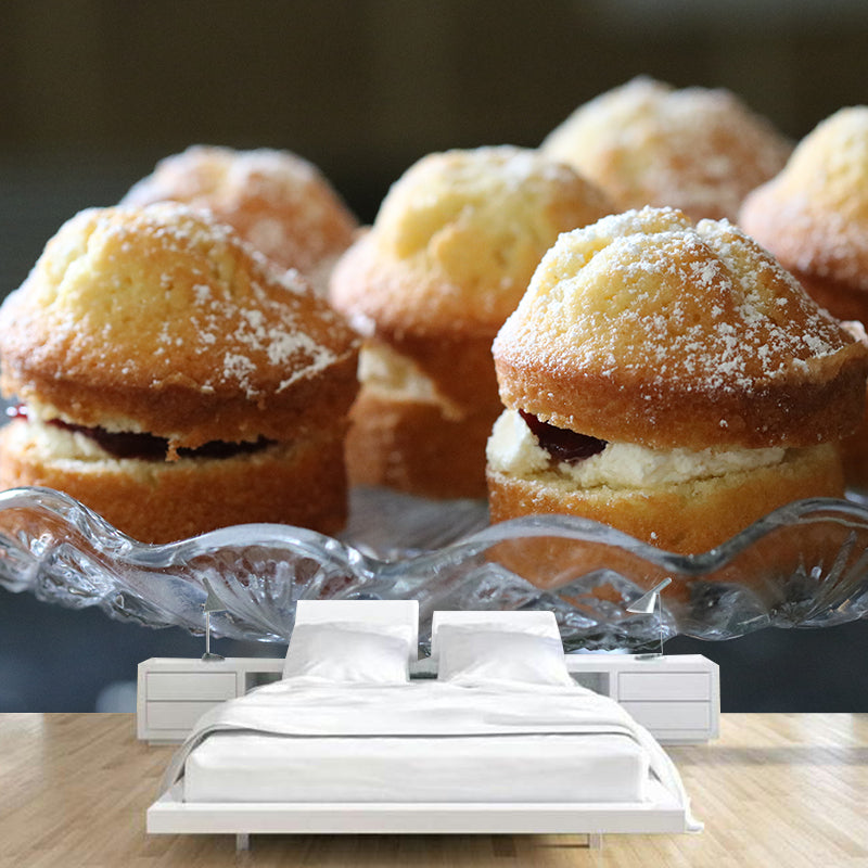 Delicious Food Mural Wallpaper for Dessert Shop Decoration, Customized Size Available