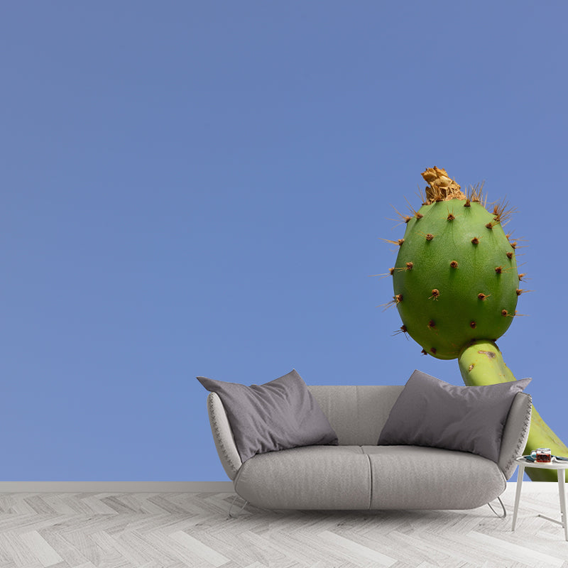 Minimalism Style Prickly Cactus Wall Mural for Reading Room, Mildew Resistant