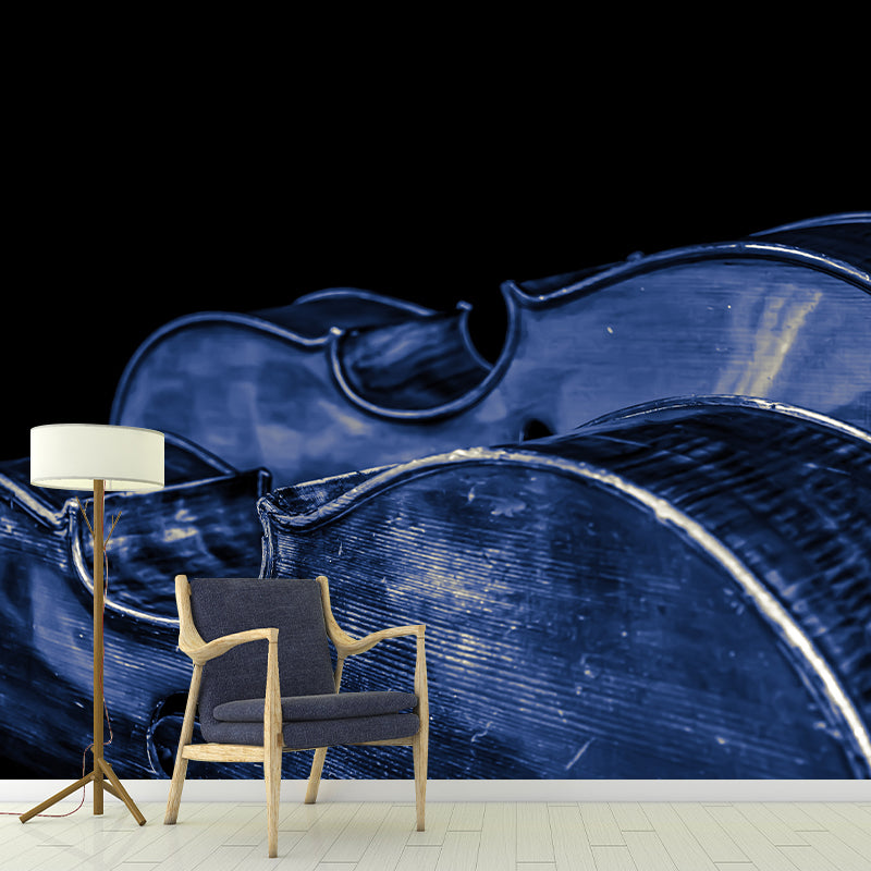 Minimalism Style Guitar Musical Instrument Wall Mural for Playroom, Water Resistant