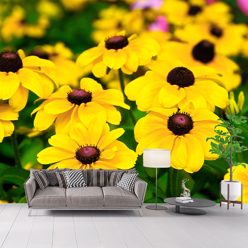 Minimalism Style Chrysanthemum Removable Wall Mural for Girls Bedroom, Customized Size Available