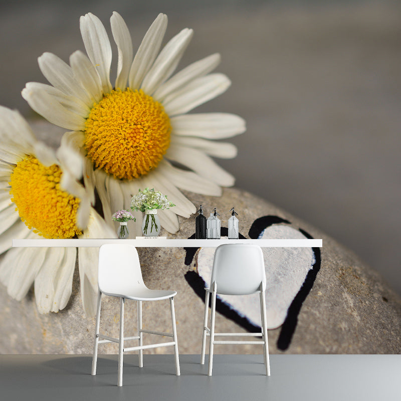 Chrysanthemum Mural Wallpaper Customized Wall Decor for Girls Bedroom, Waterproofing