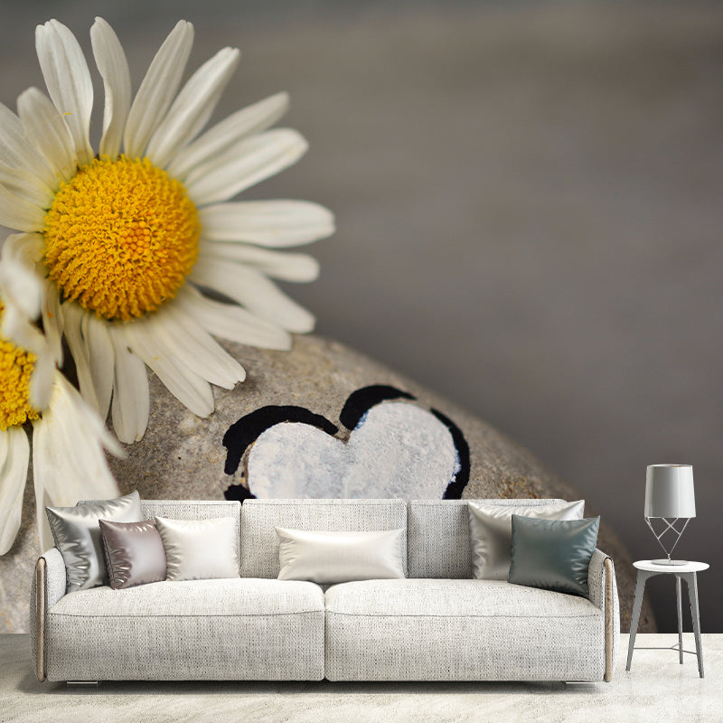 Chrysanthemum Mural Wallpaper Customized Wall Decor for Girls Bedroom, Waterproofing