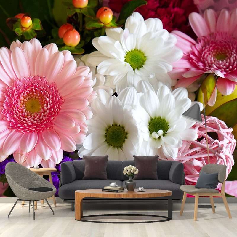 Chrysanthemum Mural Wallpaper Customized Wall Decor for Girls Bedroom, Waterproofing
