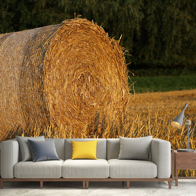 Moisture Resistant Straw Bales Mural Wall Covering for Sitting Room Wall Decor