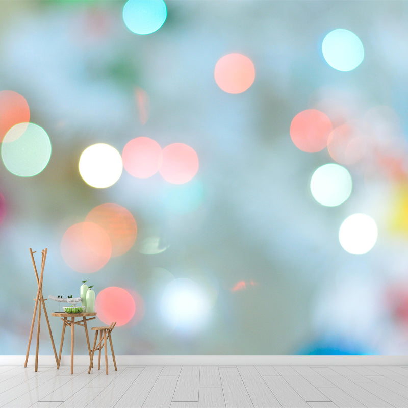 Horizontal Illustration Bokeh Wall Mural Moisture Resistant for Home Decoration