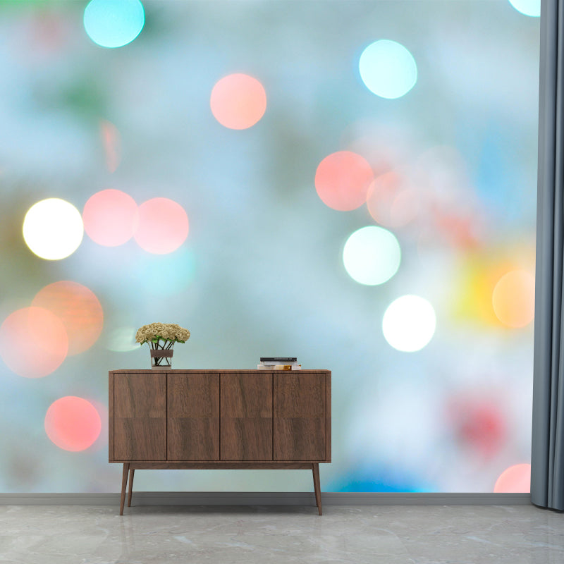 Horizontal Illustration Bokeh Wall Mural Moisture Resistant for Home Decoration