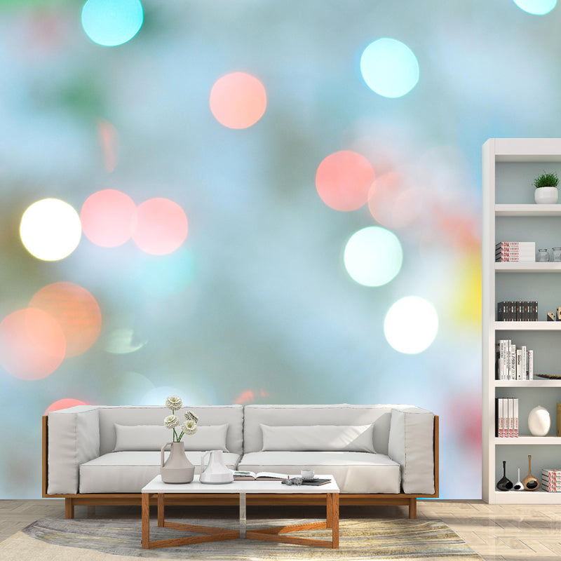 Horizontal Illustration Bokeh Wall Mural Moisture Resistant for Home Decoration
