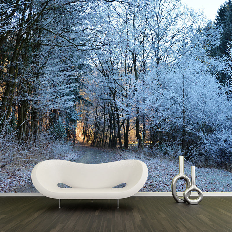 Soft Color Moisture Resistant Forest Mural Wallpaper Wall Covering