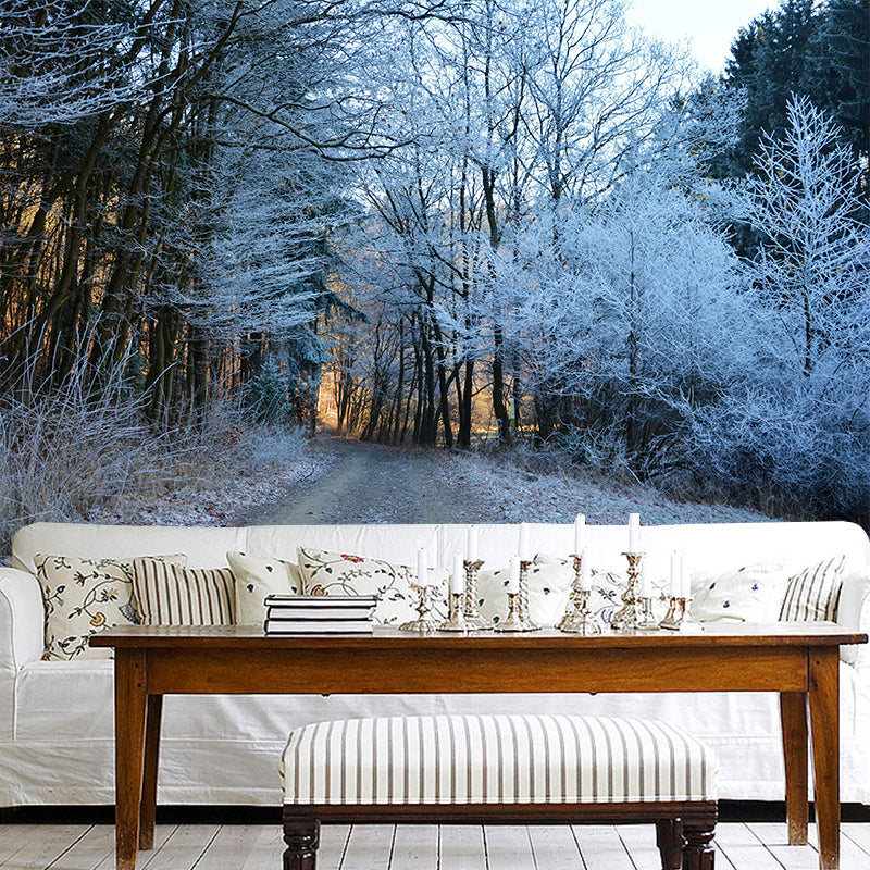 Soft Color Moisture Resistant Forest Mural Wallpaper Wall Covering