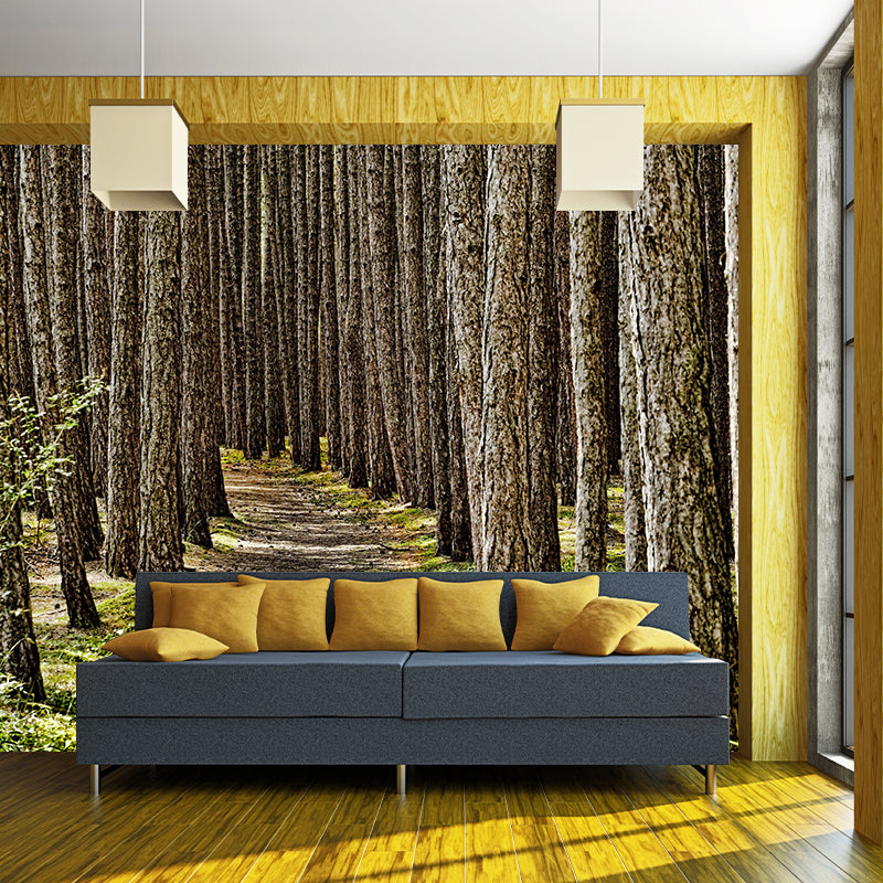 Contemporary Moisture Resistant Forest Mural Wall Covering for Living Room