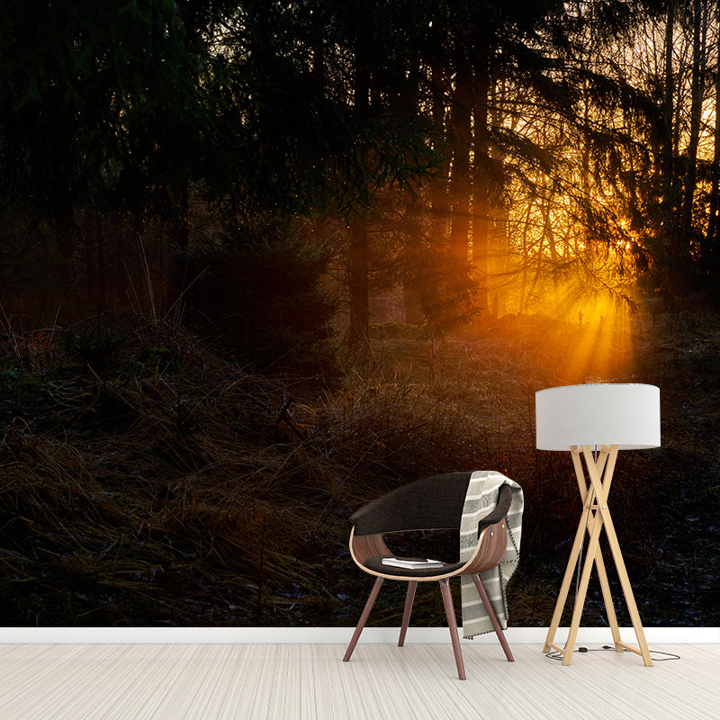 Moisture Resistant Forest Mural Wall Covering Wall Decor in Bringht Color