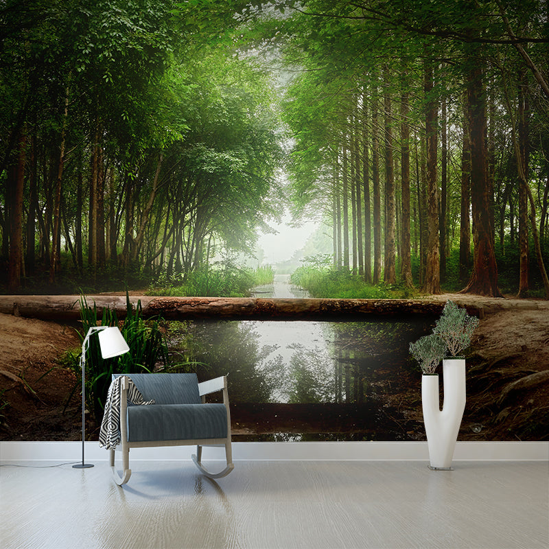 Contemporary Moisture Resistant Forest Mural Wall Covering for Dining Room Wall Decor