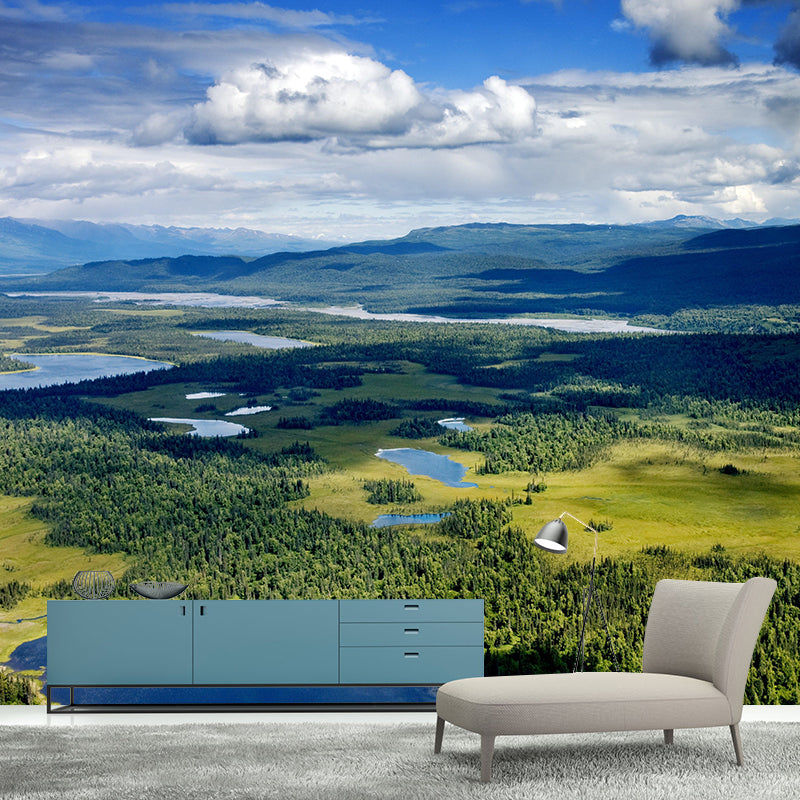 Contemporary Moisture Resistant Forest Mural Wall Covering for Dining Room Wall Decor