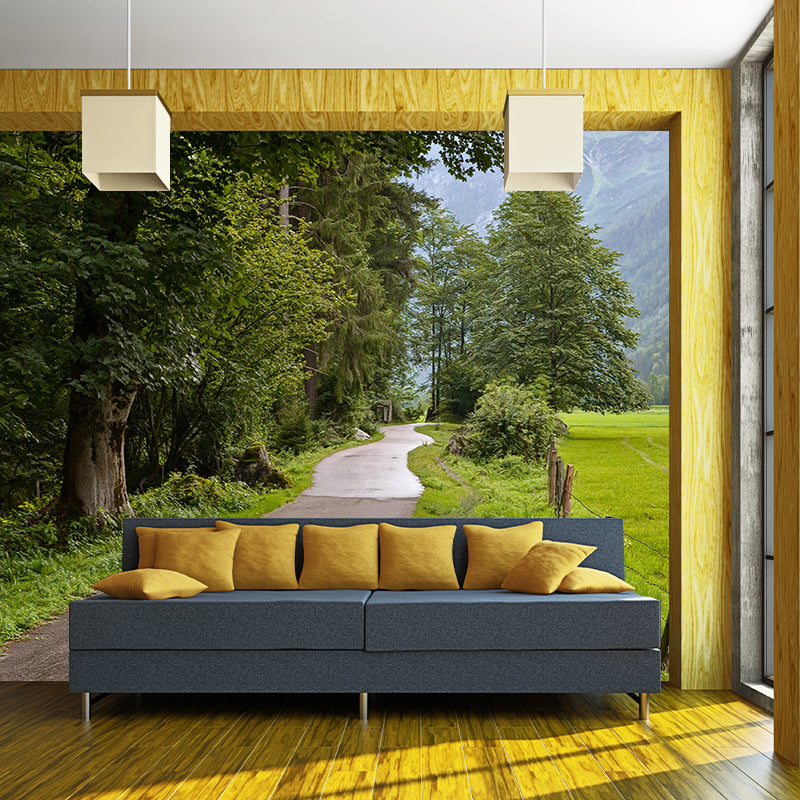 Contemporary Moisture Resistant Forest Mural Wall Covering for Dining Room Wall Decor