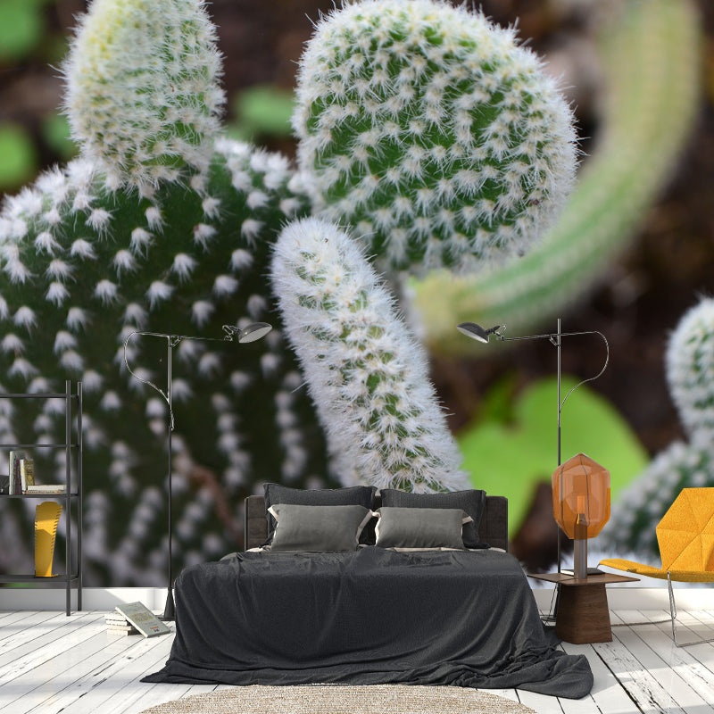 Cactus Plant Minimalist Wall Covering for Living Room, Customized Size Available