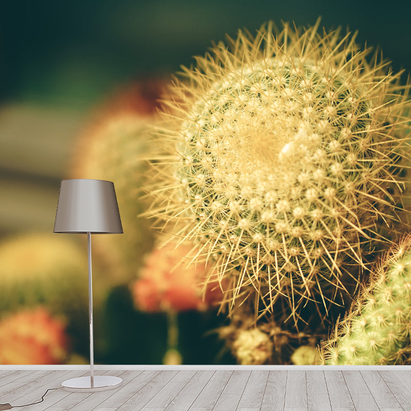 Cactus Plant Minimalist Wall Covering for Living Room, Customized Size Available