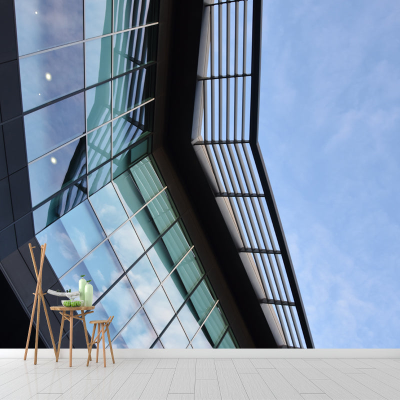 Tall Building Mural Wallpaper for Meeting Room Decoration, Moisture Resistant