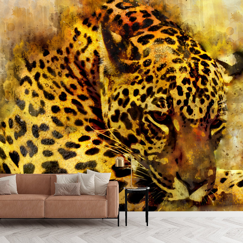 Contemporary Style Animal Illustration Mural Wallpaper for Sitting Room