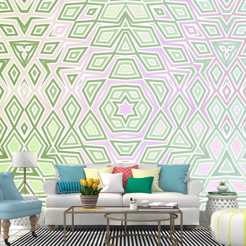 Simple Geometric Pattern Mural for Home Decor Contemporary Wall Art, Personalized Size