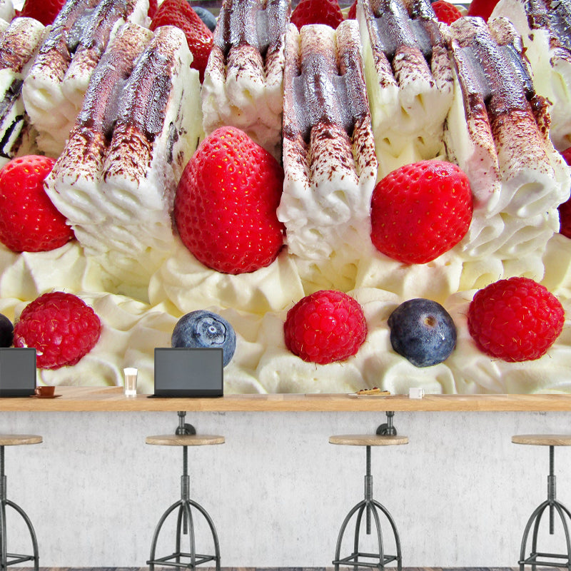 Cream Cake Wall Mural for Cake Shop Decor Contemporary Wall Art, Personalized Size Available