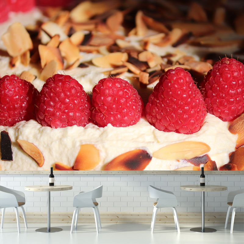 Cream Cake Wall Mural for Cake Shop Decor Contemporary Wall Art, Personalized Size Available