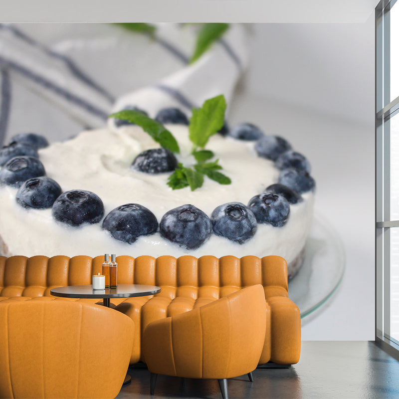 Sweet Cake Mural Wallpaper for Dessert Shop Decor in Light Color, Made to Measure