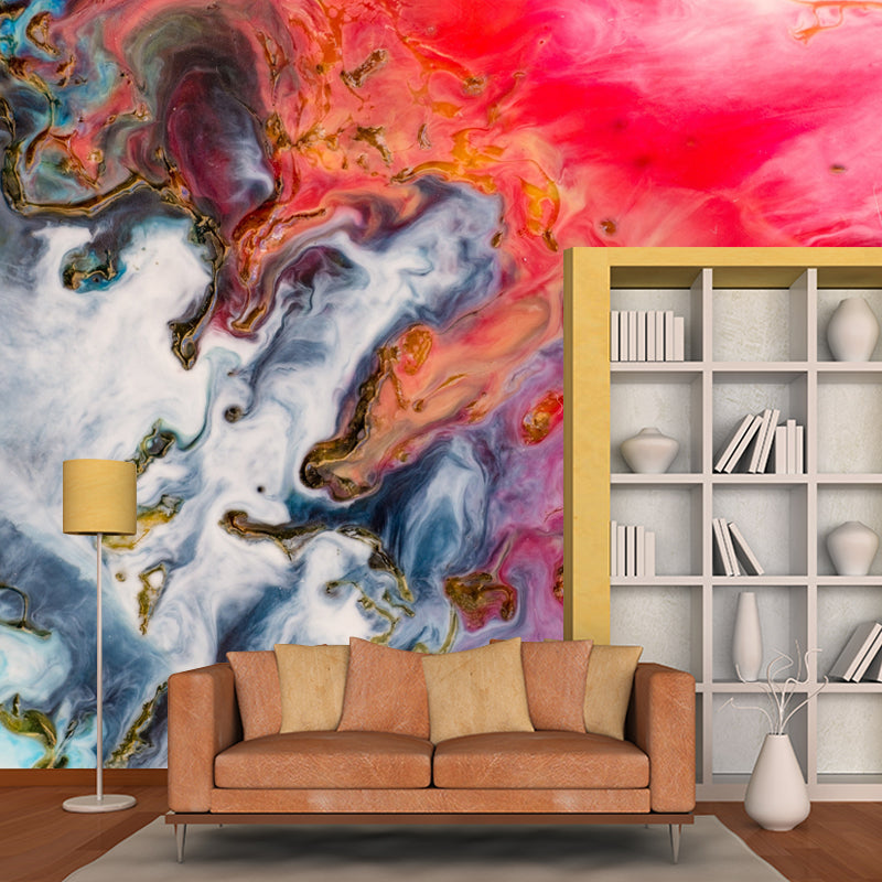 Abstract Mural Wallpaper for Coffee Shop Minimalist Color, Moisture Resistant