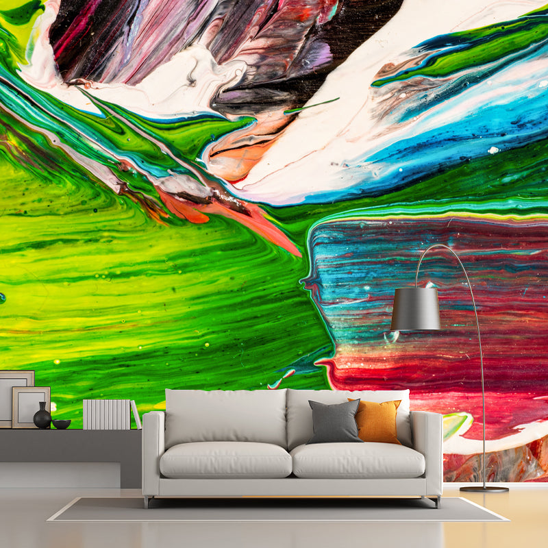 Abstract Mural Wallpaper for Coffee Shop Minimalist Color, Moisture Resistant