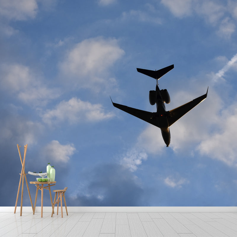 Airplane Transportation Mural Wallpaper for Home Decor, Moisture Resistant