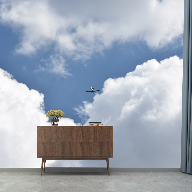 Modern Airplane Transportation Photo Simple Mural Wallpaper for Sitting Room