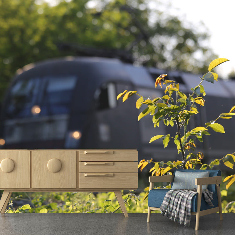 Modern Transportation Mural Wallpaper for Living Room, Personalized Size Available