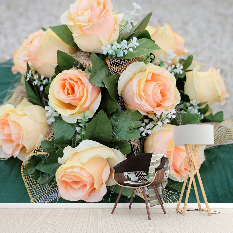 Rose Flower Mural Wallpaper Full Size Minimalist Wall Mural for Gust Room