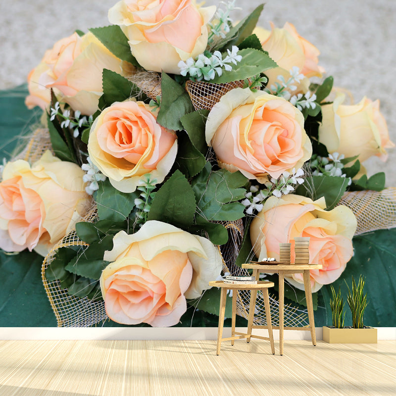 Rose Flower Mural Wallpaper Full Size Minimalist Wall Mural for Gust Room