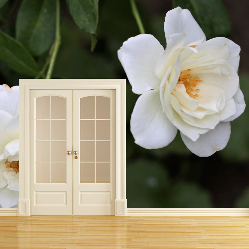 Rose Flower Mural Wallpaper Full Size Minimalist Wall Mural for Gust Room