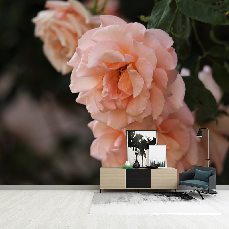 Bright Roses Mural Wallpaper Water-Resistant Wall Covering for Living Room