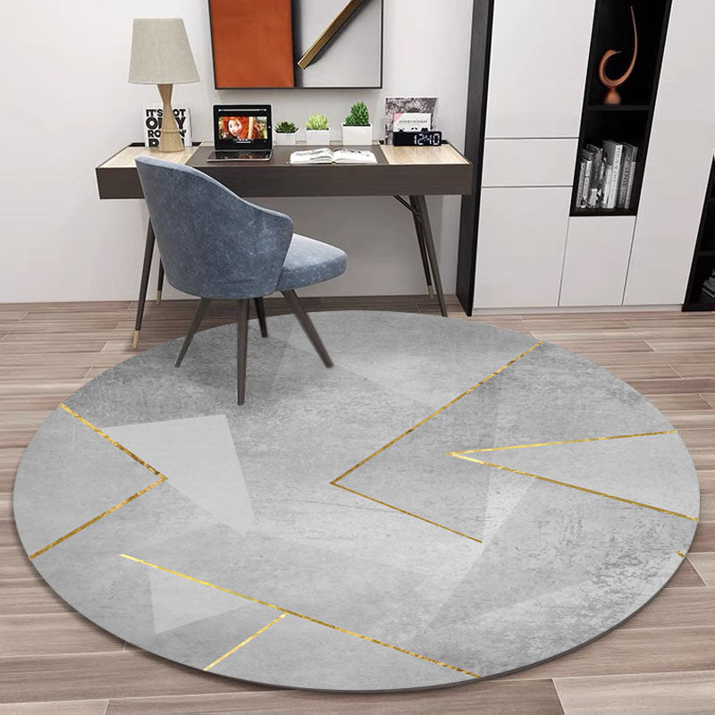 Round Graphic Print Rug Creative Area Carpet Polyester Non-Slip Backing Carpet for Home Decoration